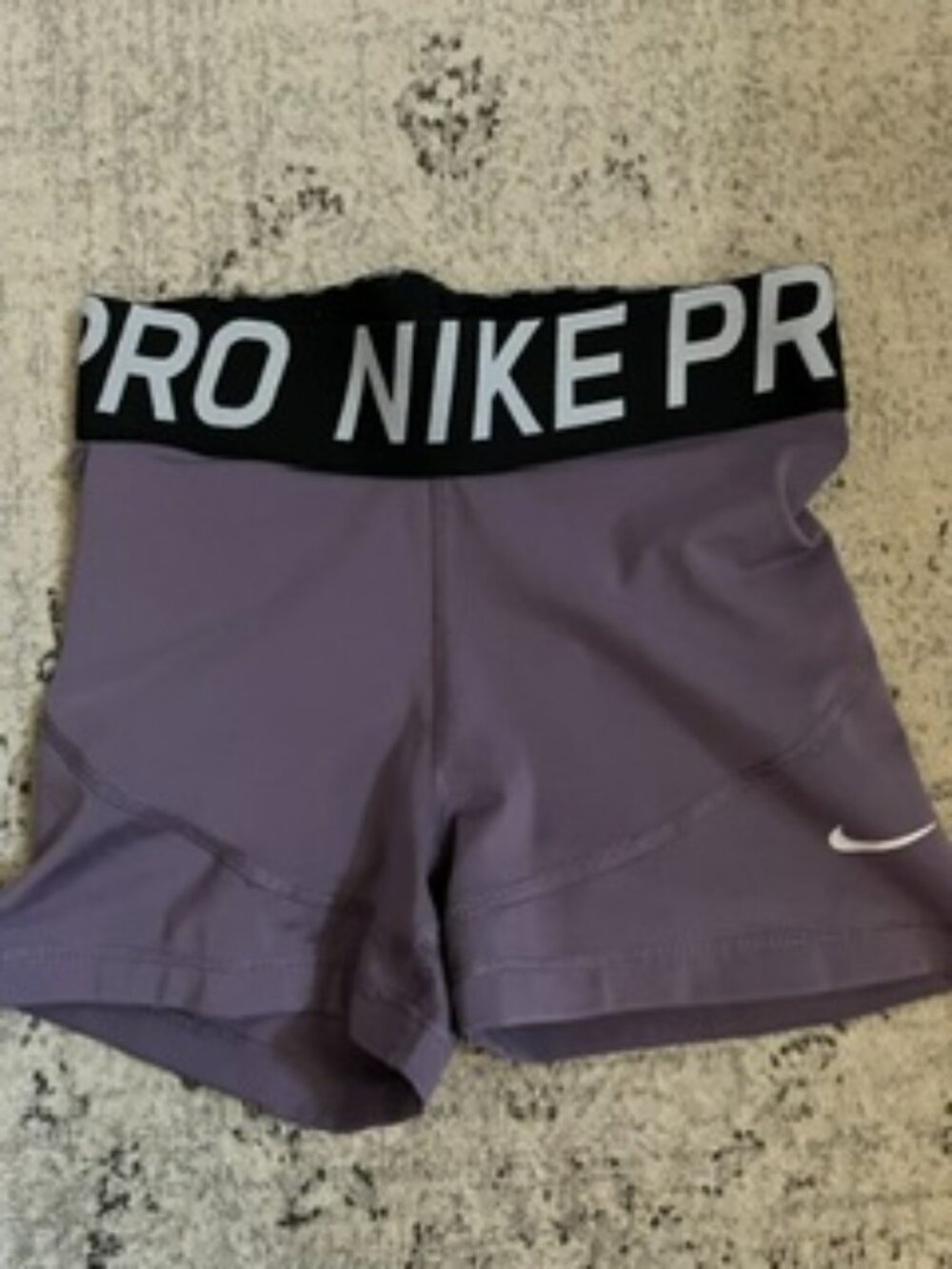 NIKE PRO Dri-Fit Purple Athletic Shorts Black Waistband XS